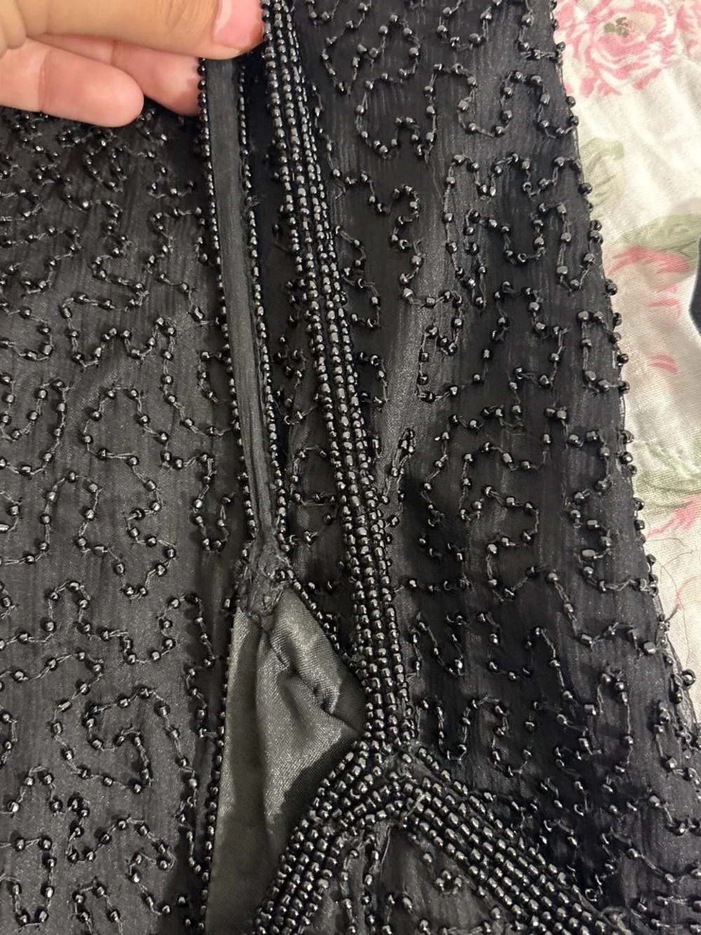 Black Beaded Prom Dress